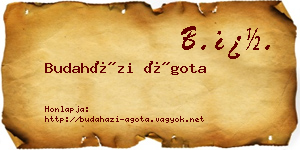 Budaházi Ágota névjegykártya